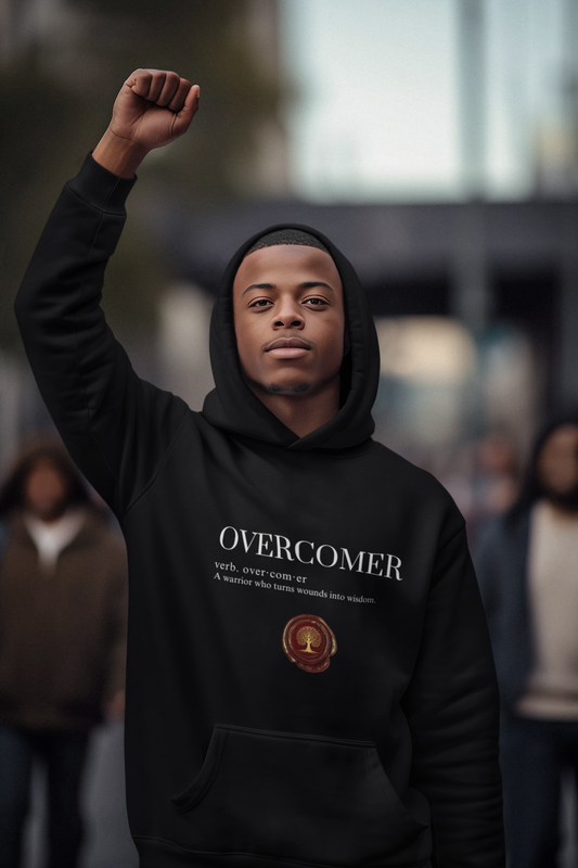 Black Overcomer Hoodie - Large Crest 2